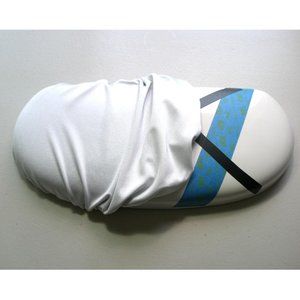 Spandex Fabric Cover TANK hiding a cracked. HandMade USA - White w/touch of Gray